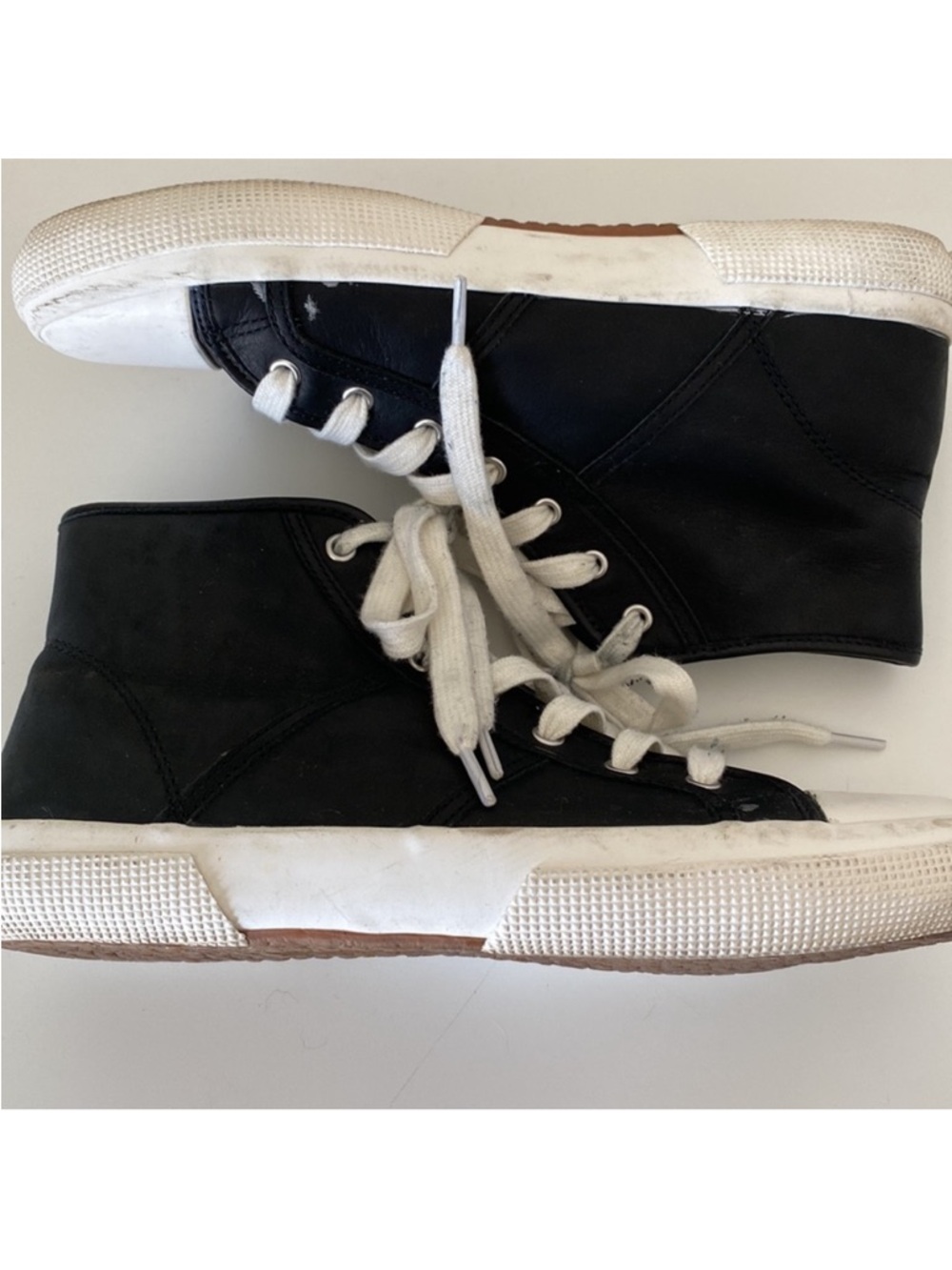 Ralph Lauren Women’s Black Leather “January” High Top Sneakers